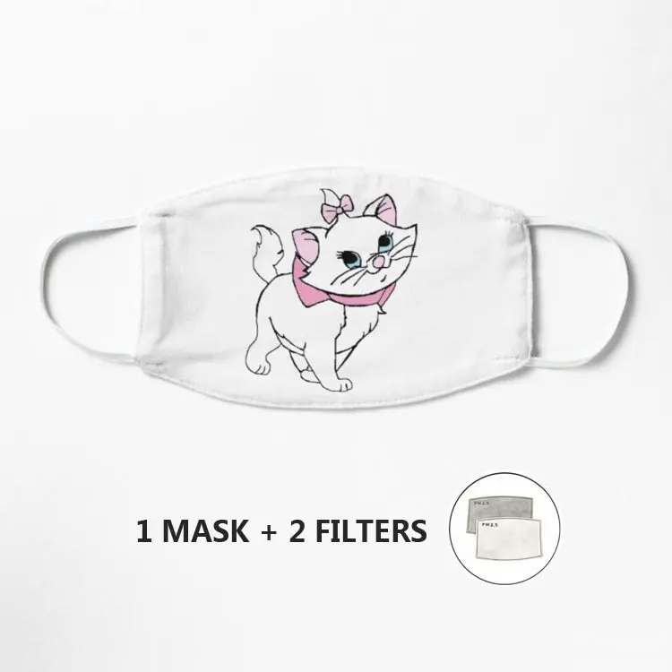 

Модная маска Мари-аристокота PM2.5, тканевая защитная маска с фильтрами, многоразовая пользовательская маска для рта