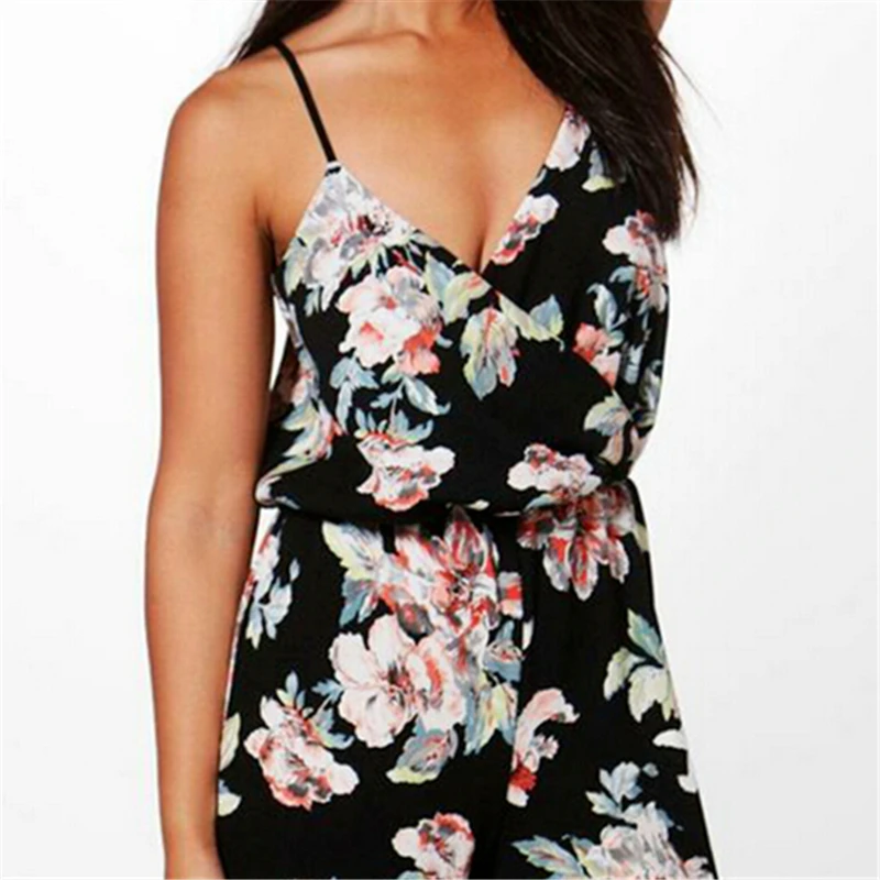 

Women Jumpsuit Floral Romper Women Sleeveless Jumpsuit V Neck Womens Jumpsuits Romper Ladies Rompers Clubwear Long Trousers