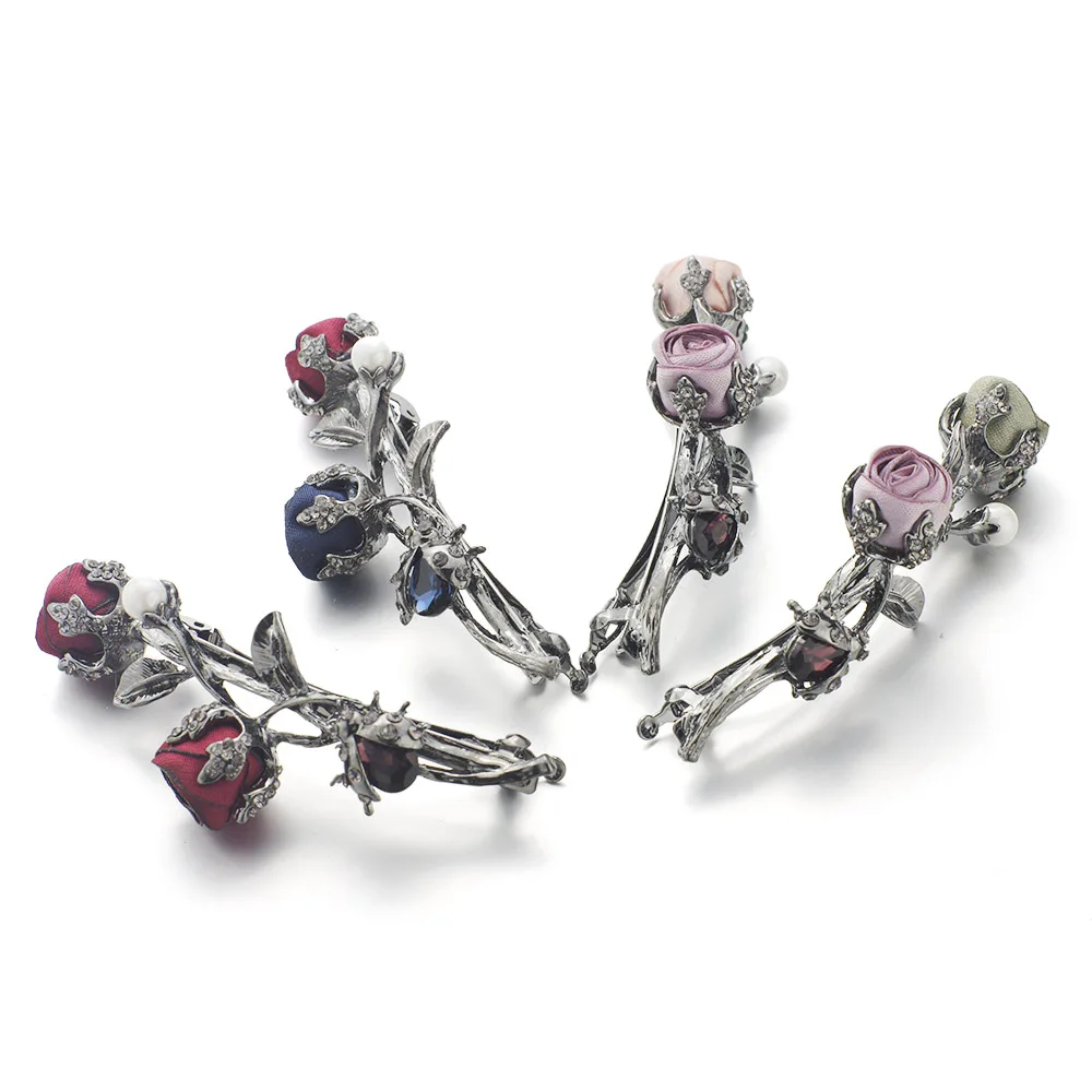 Новое поступление заколка Dormon стереоскопическая для волос с кристаллами розы