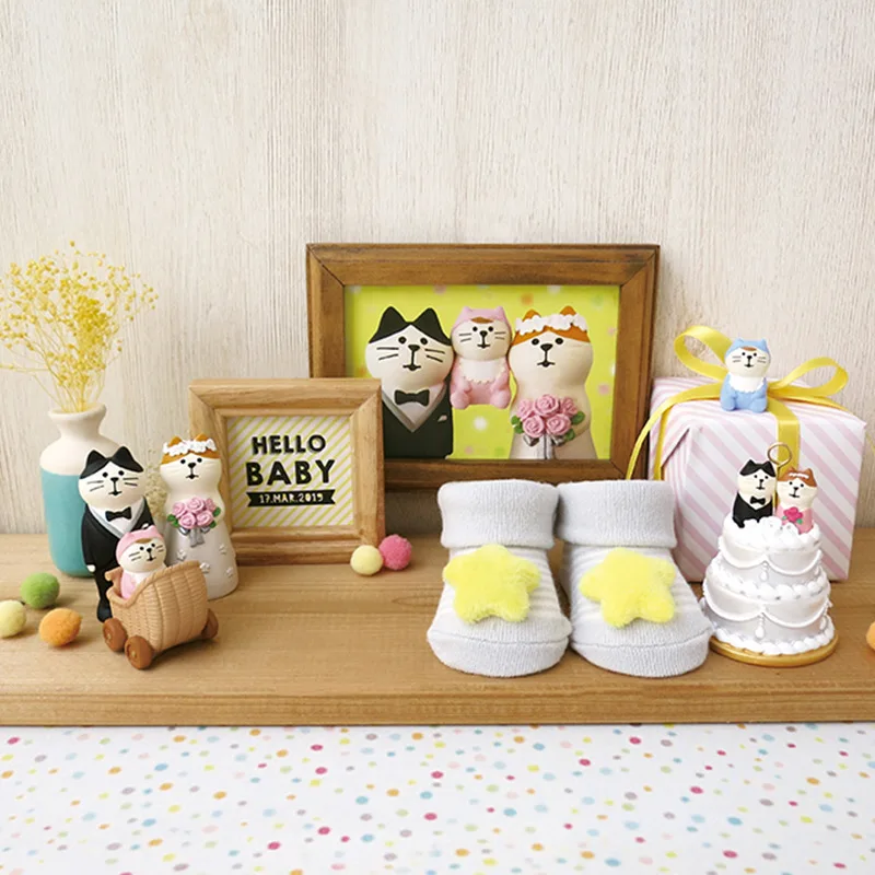 Миниатюрные кавайные фигурки кошек Бабай изделия из смолы прекрасный жених