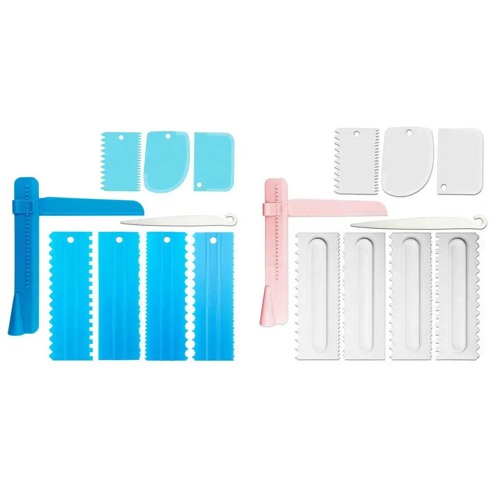 

9PCS Cream Spatulas Smoother Cake Decoration Baking Set DIY Cake Decorating Fondant Pastry Cutters Baking Spatulas Tools Molds