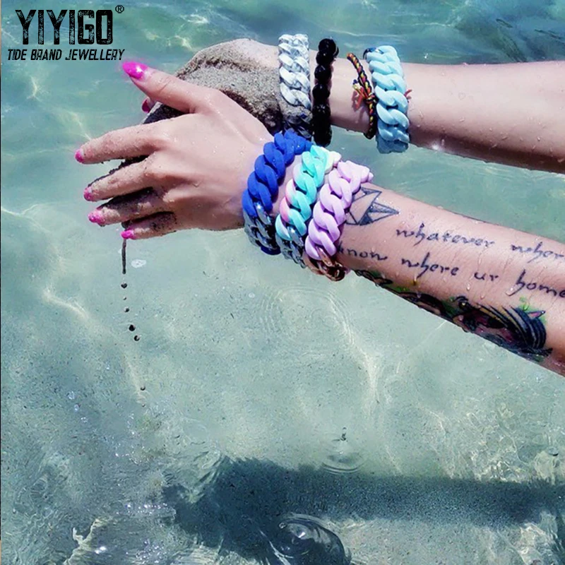 Оригинальный бренд Tide браслет из титановой стали зеленый мятно синий