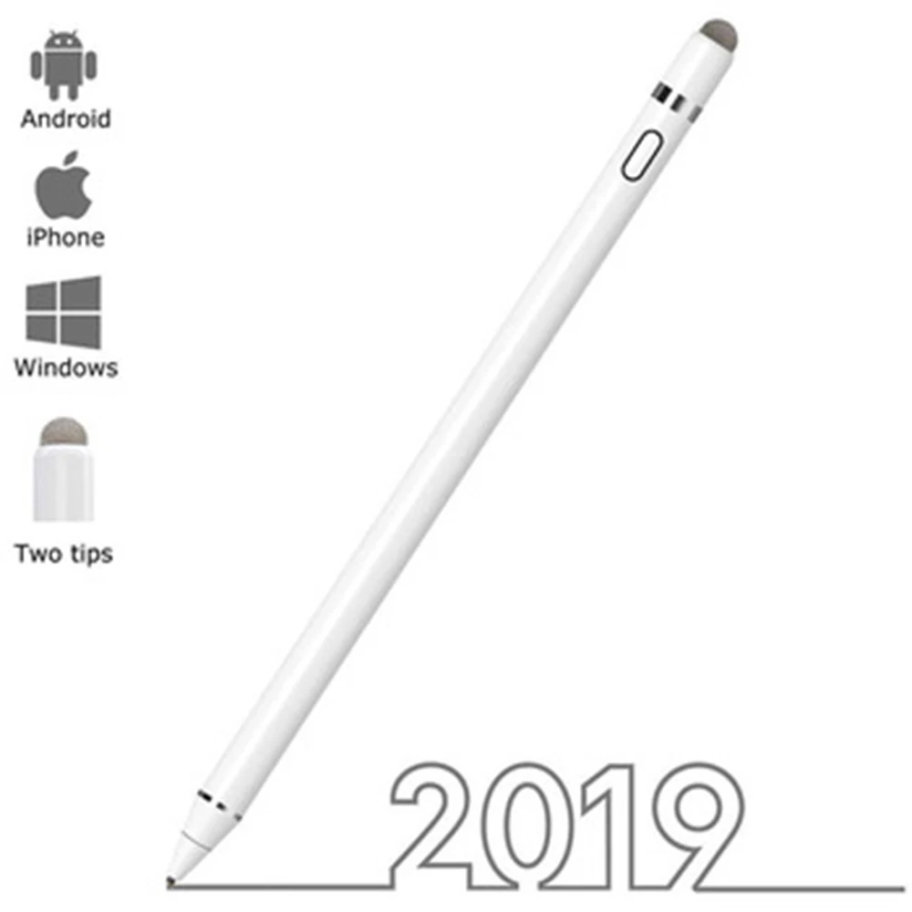 Smart active touch емкостный универсальный стилус ручка для android apple мобильный телефон без bluetooth карандаш для рисования с магнитной крышкой