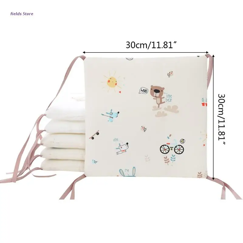 

6 Pcs Baby Soft Cotton Crib Bumper Newborn Bed Cot Protector Pillows Infant Cushion Mat Nursery Bedding