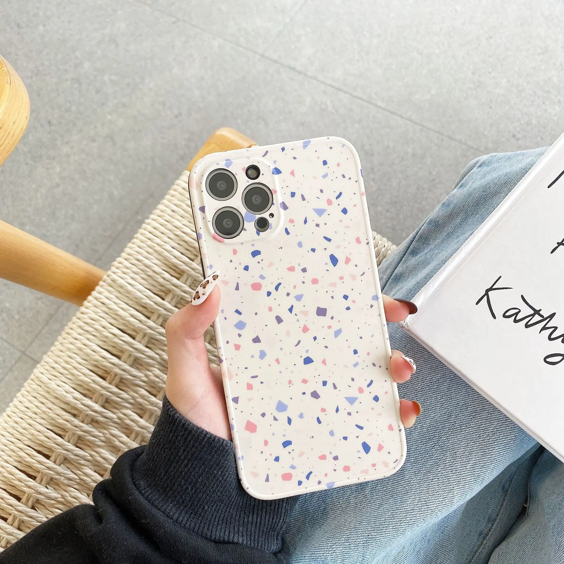 retro color stone wall painting art japanese phone case for iphone 11 12 pro max xr xs max 7 8 plus x 7plus case cute soft cover free global shipping