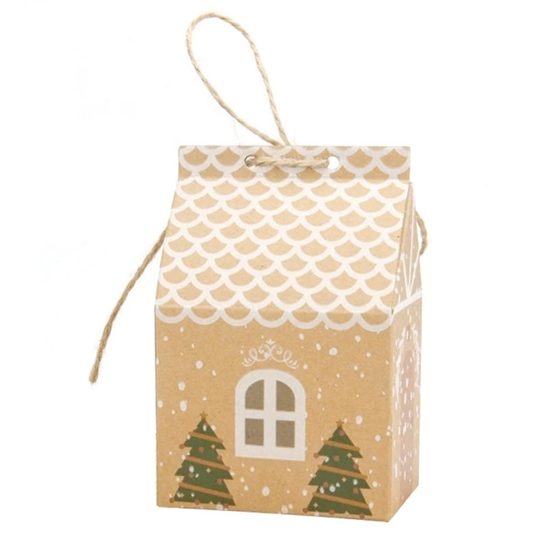 

Gift Boxes 50Pcs Gift Cartons European Christmas Small House Kraft Paper Candy Boxes Gift Boxes Xmas Party Gift Boxs