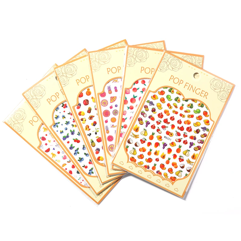 

1 Pcs 3D Nail Sticker Summer Fruit Water Decals Fruit Watermelon Apple Banana Designs Nail Stickers Wraps Slider Decoration