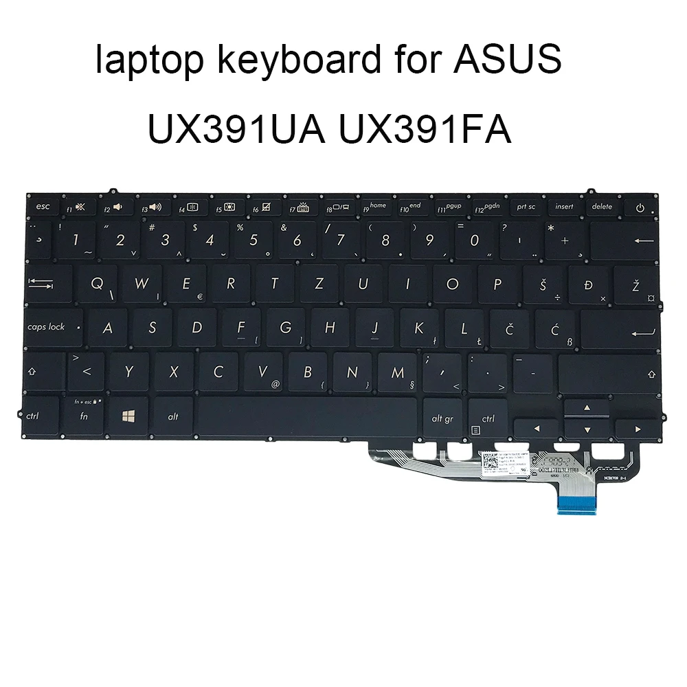 

Replacement keyboards UX 391 U backlit keyboard for ASUS zenbook UX391 UX391UA WB Bosnian Slovenian blue ASM17H1 0KNB0 2606WB00