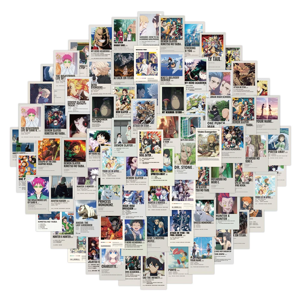 

10/30/50pcs/bag Mixed Japanese Anime Stickers For Notebook Motorcycle Skateboard Computer Mobile phone Cartoon toy Suitcase Car