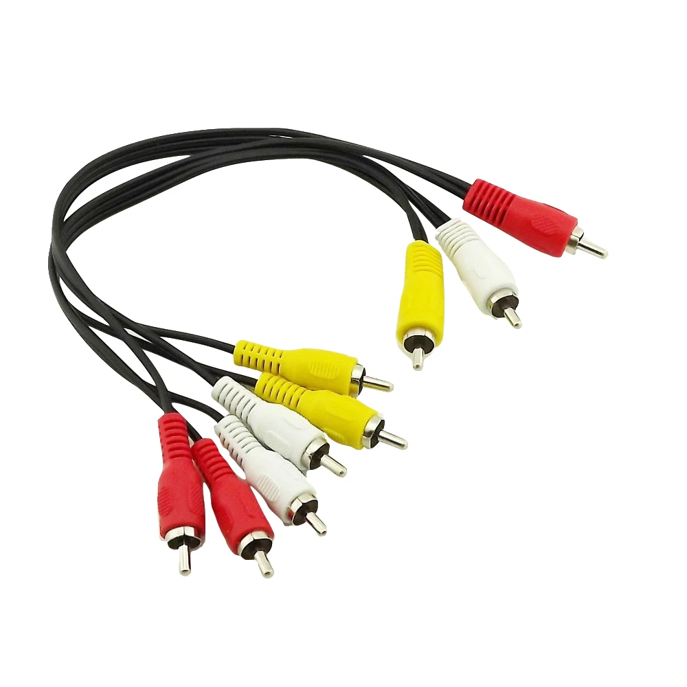 20 шт. композитный 3RCA штекер к 6RCA Штекер Аудио Видео штекеру Удлинительный шнур 1