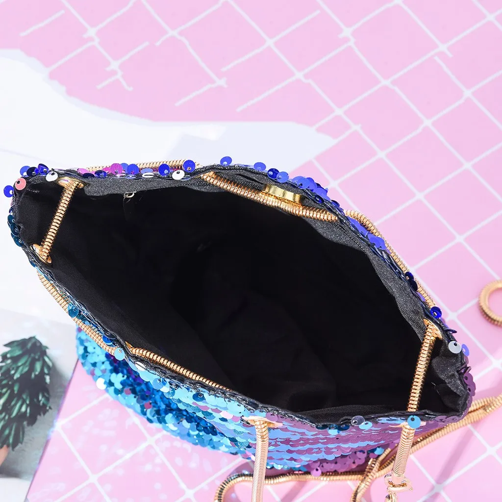 Женская модная сумка на плечо для девушек женская ведро с блестками