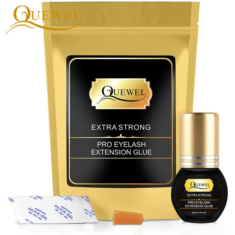 5ML Extra Strong Quewel клей для ресниц 5 мл 1-2 S сухой клей для ресниц клей для наращивания ресниц Индивидуальный клей для ресниц удерживающий 7-8 недель - Цвет: 5ML Extra Strong