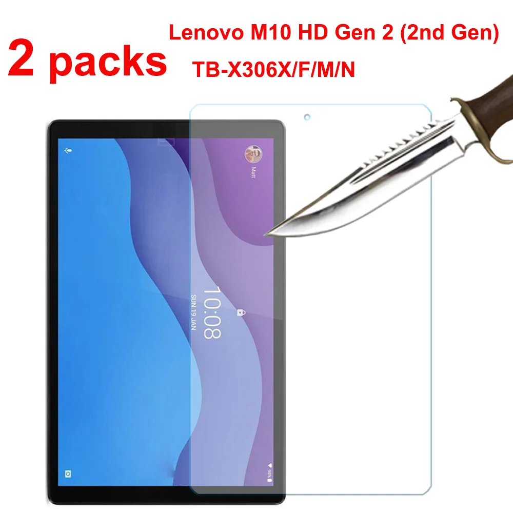 

2PCS Tempered Glass for Lenovo Tab M10 HD Gen 2 (2nd Generation) TB-X306F TB-X306X TB-X306M/N 10.1'' Screen Protector Glass Film