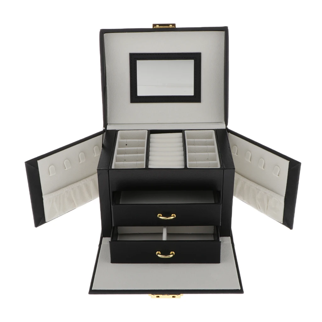 

Jewelry Storage Box Earrings Necklace Rings Organizer Make up Cosmetics Case Display Bracelets Jewelry Packaging