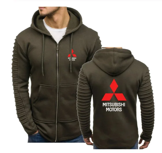 

2020NEW Hoodies for Smitsubishi Motors Car Logo Printed Cotton Spring Autumn Men Sweatshirts Men's Zipper Pocket Casual Hoodies