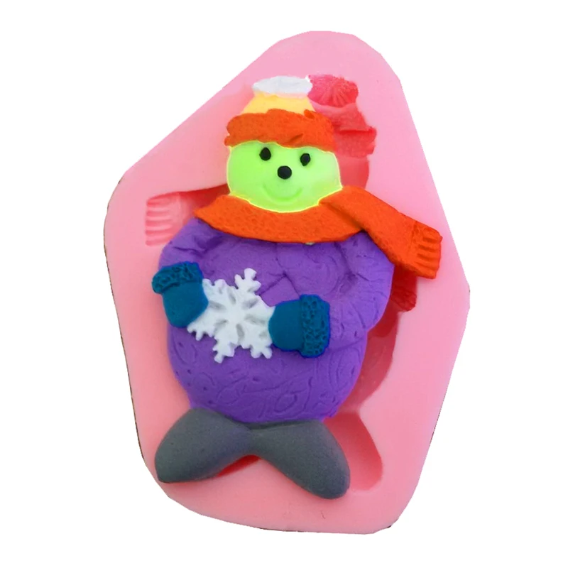 Снеговик Снежинка инструменты для готовки помадка силиконовые формы шоколад