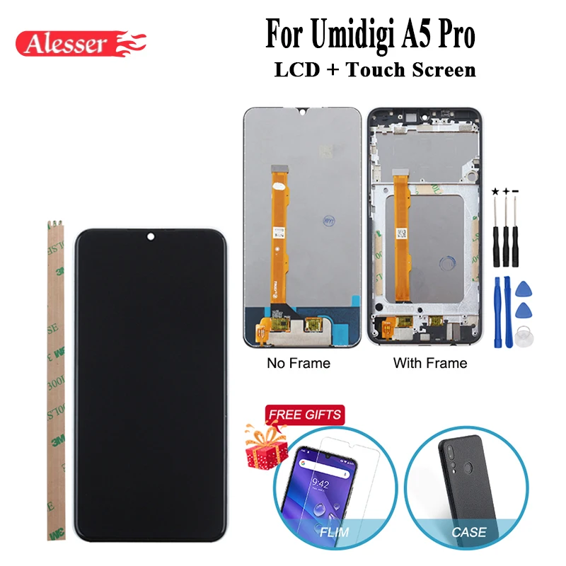 Alesser для UMI Umidigi A5 Pro ЖК-дисплей и сенсорный экран с пленкой запасные части+ инструменты для Umidigi A5 Pro Телефон с рамкой