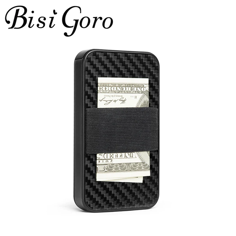 BISI GORO углеродного волокна смарт чехол портмоне с функцией блокировки RFID