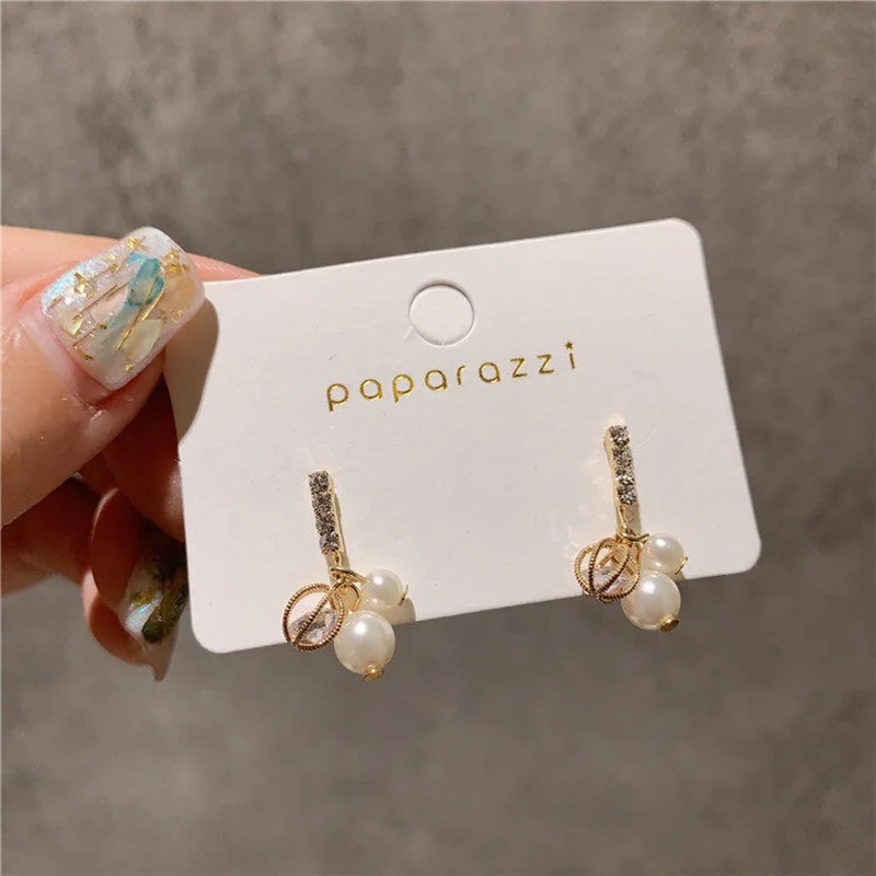 

ZDMXJL 2021 New Arrive Trend Women's Earrings Delicate Zircon Pearl Earrings For Women Girl Party Jewelry Gifts Drop-shipping