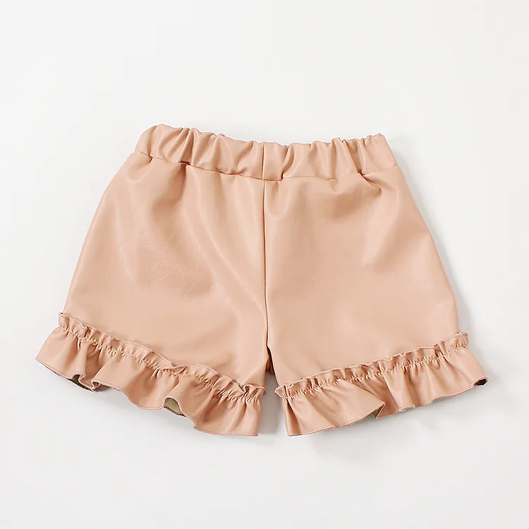 LHA04Pink Babyinstar/штаны с оборками; шорты для девочек; танцевальные шорты из искусственной кожи; Детские шорты; Эксклюзивная одежда для детей; детская одежда; Одежда для девочек - Цвет: LHA04Pink