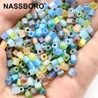 Бусины из чешского стекла, насыпью около 4 мм, матовые цветные кубические бусины для изготовления бижутерии, браслетов, ожерелий, украшений сделай сам, Аксессуары для украшений