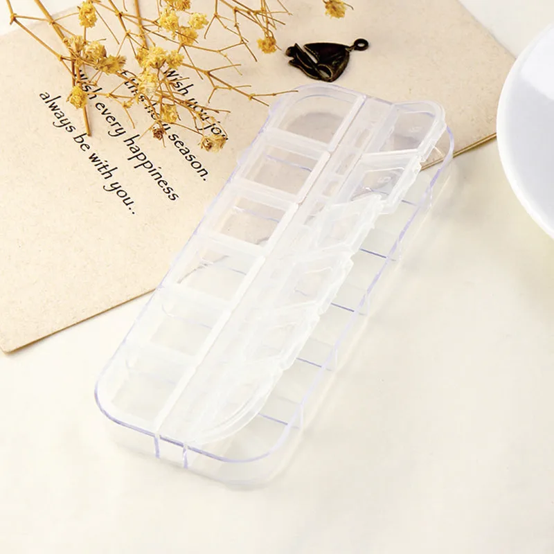 12 сеток хранение для принадлежностей дизайна ногтей кейс Стразы бусины