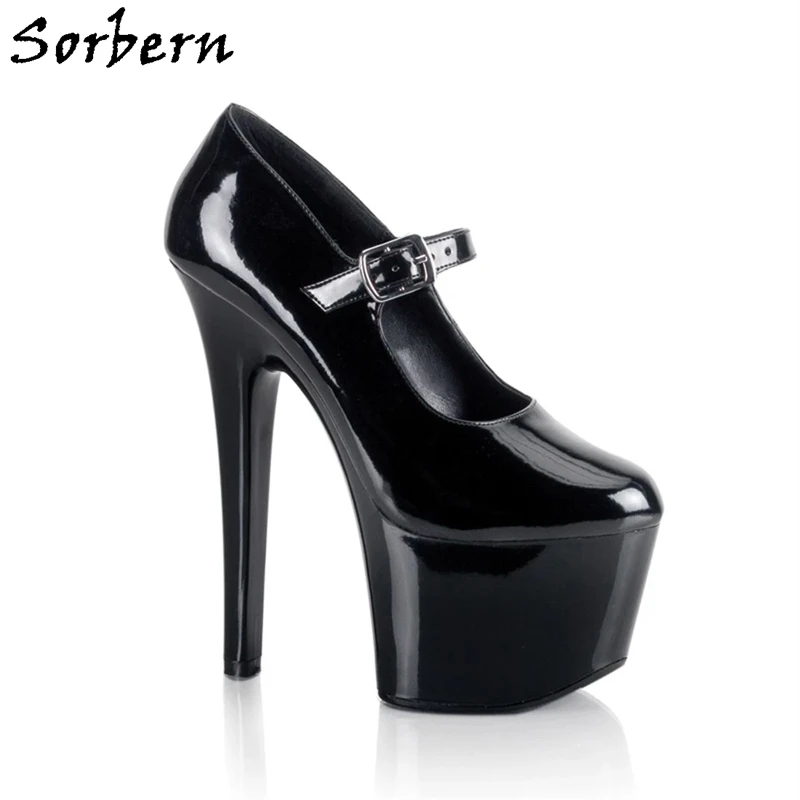 Sorbern/женские туфли лодочки обувь на не сужающемся книзу массивном каблуке 17 см