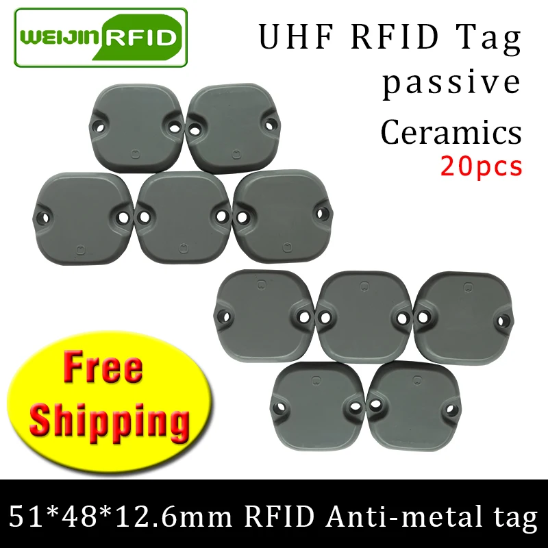 UHF RFID metal tag 915m 868m M4QT 20pcs free shipping 51*48*12.5mm construction machinery durable ABS smart passive RFID tags