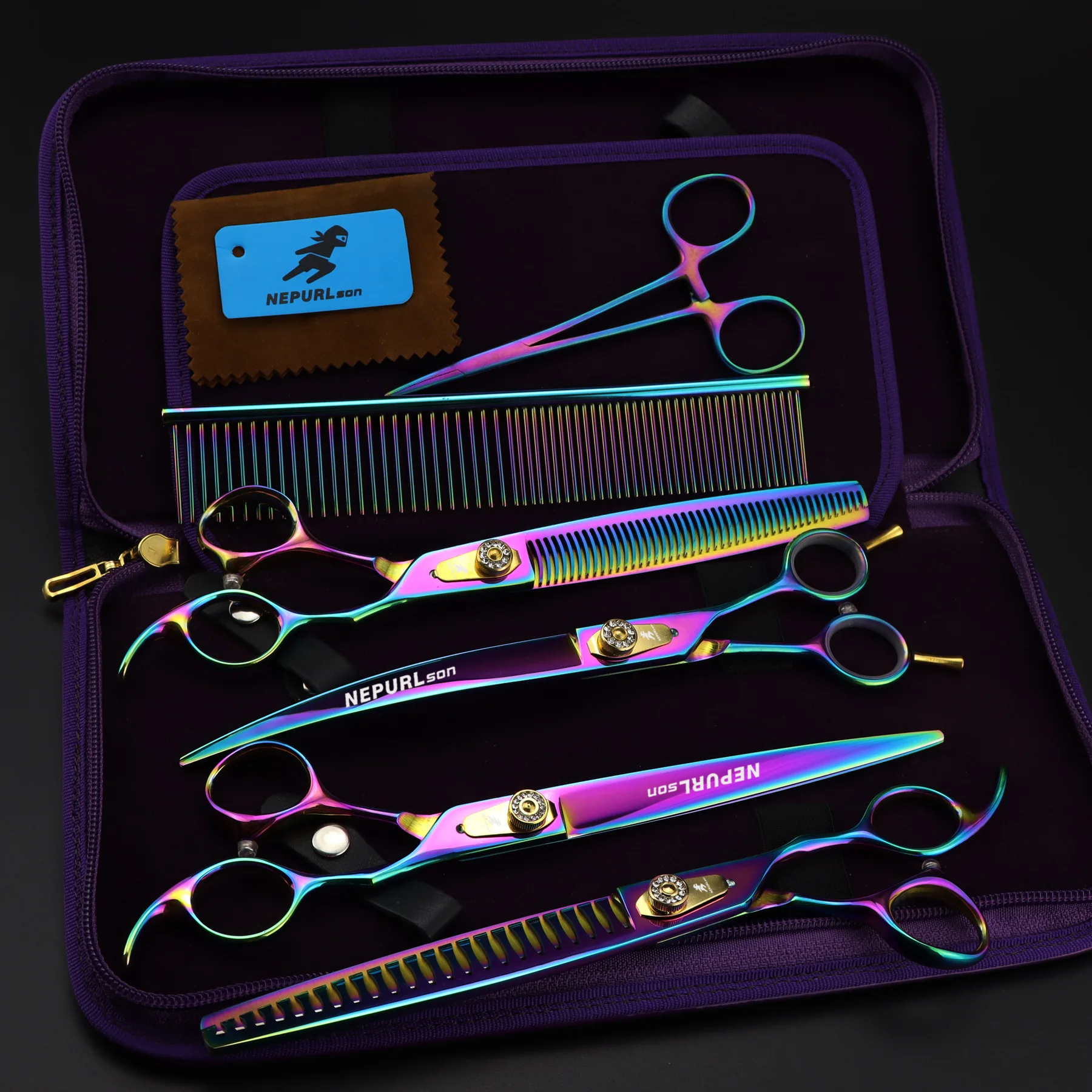8inch High Quality Pet Grooming Scissors Sets 1STRAIHT &amp 2THINNING 1 CURVED scissors in set | Дом и сад