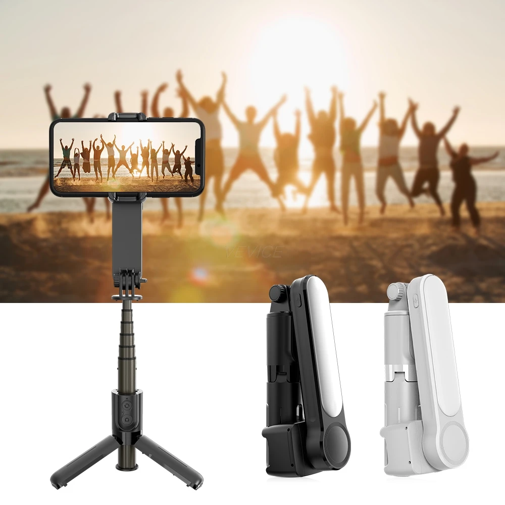

72cm Wireless Bluetooth Selfie Stick Foldable Handheld Tripod With Dimming LED Ring Photography Light For iphone Android IOS