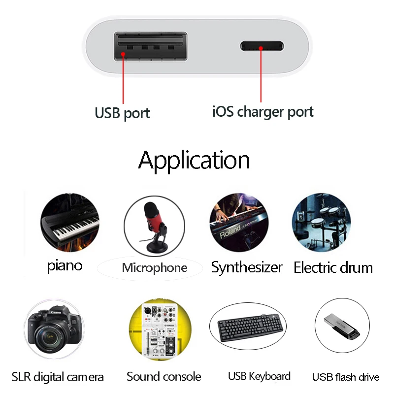 Reilim OTG адаптер для Apple к USB камера ридер адаптер для lightning iOS 13 Соединительный комплект кабель синхронизации данных для IPhone 6 7 8 X