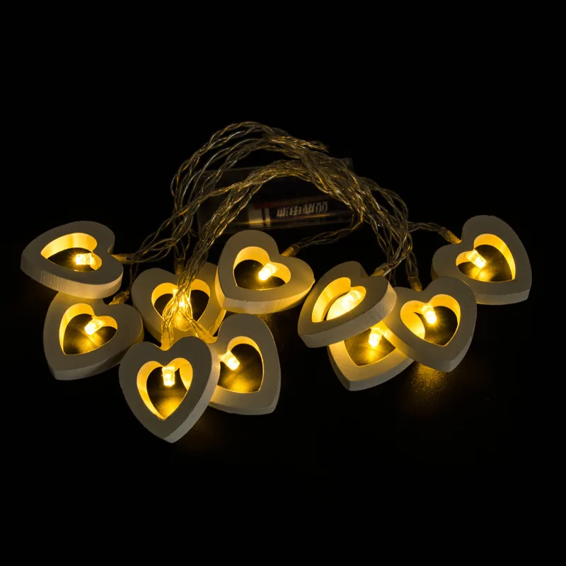 

Heart Shape Strip Light Christmas Day High Quality Warmwhite 2m 10bulbs 3m 20bulbs 4m 40bulbs Battery Lamps
