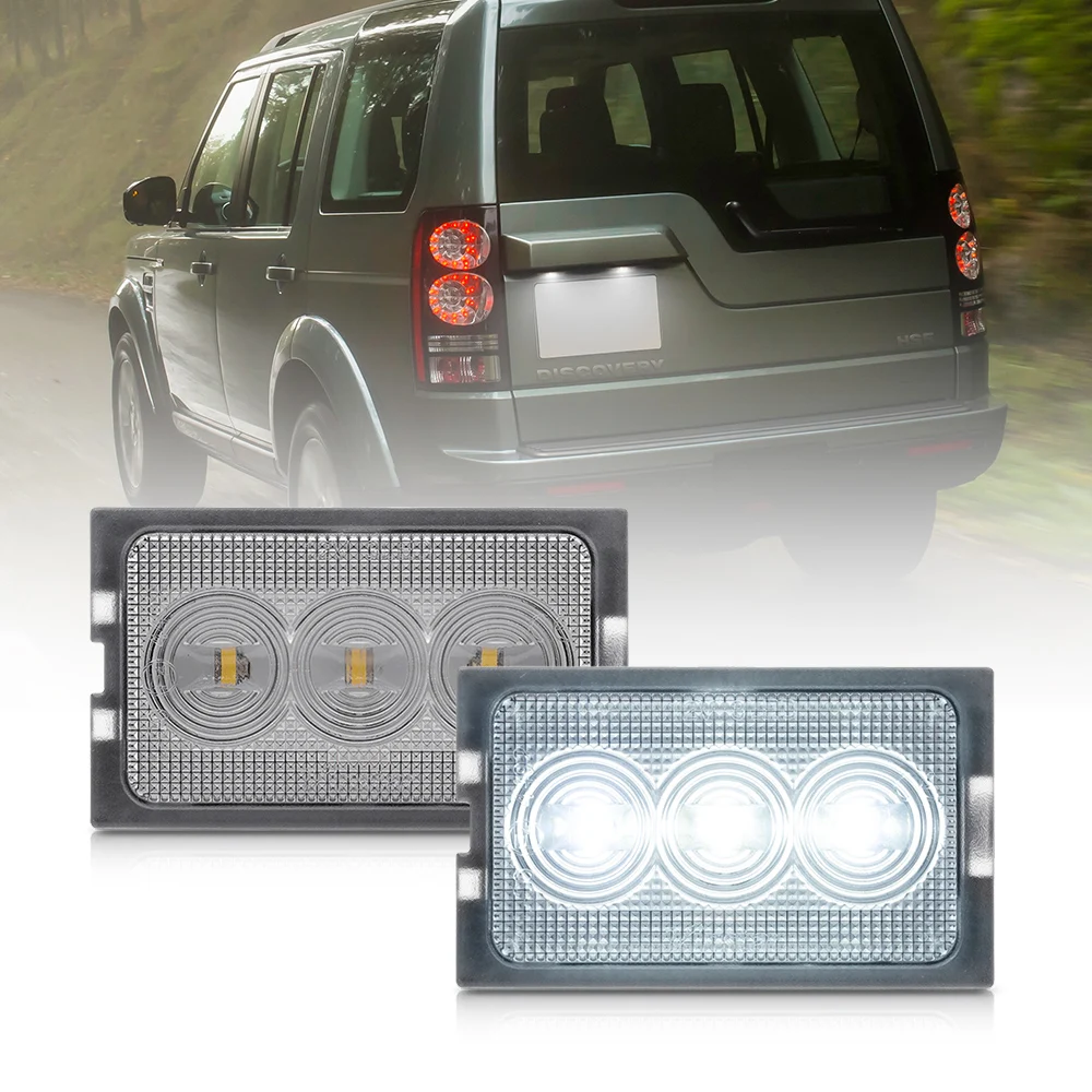 2Pcs LED License Number Plate Light For Land Rover LR Discovery 3 4 Freelander 2 Rang Rover Sport L320