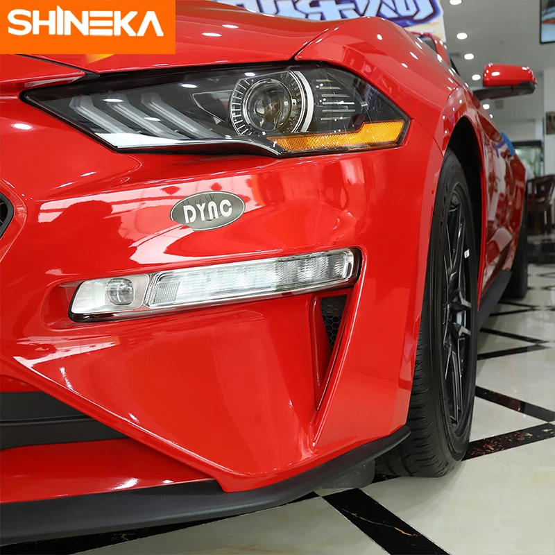 SHINEKA ABS новейший и популярный наружный дневной ходовой светильник, декоративная крышка, защитные наклейки для Ford Mustang+, автомобильный Стайлинг