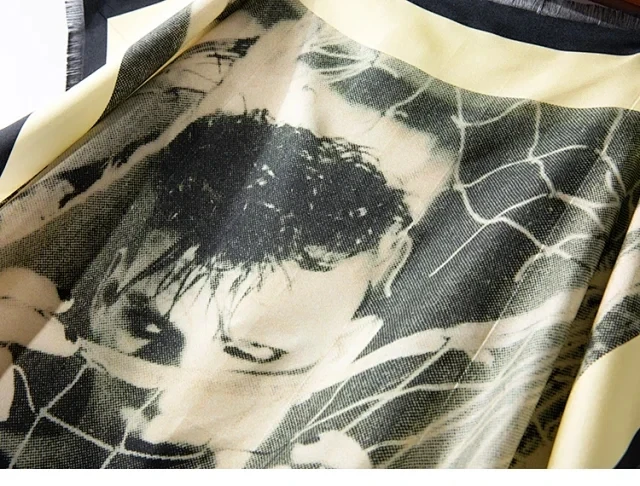 

Women Square Silk Scarf Fashion Character image Print Office Lady Neck Scarfs Hair Band Kerchief Female Shawl Wrap