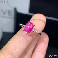 kjjeaxcmy fine jewelry 925 sterling silver inlaid natural adjustable ruby new female woman girl miss ring fashion support test