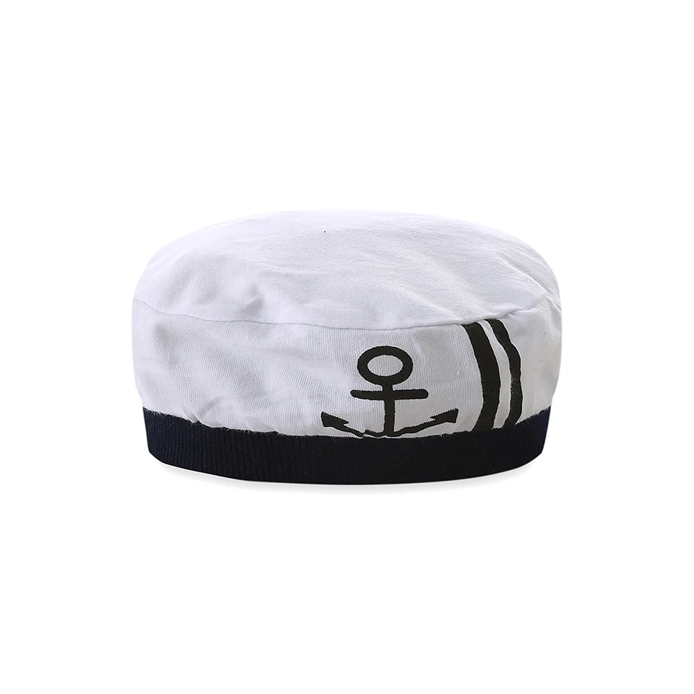 

Mudkingdom Boys Rompers Navy Style Beret Cap Striped Turn-down Collar Cotton Jumpsuits and Hats 2Pcs Boy Clothes Sets