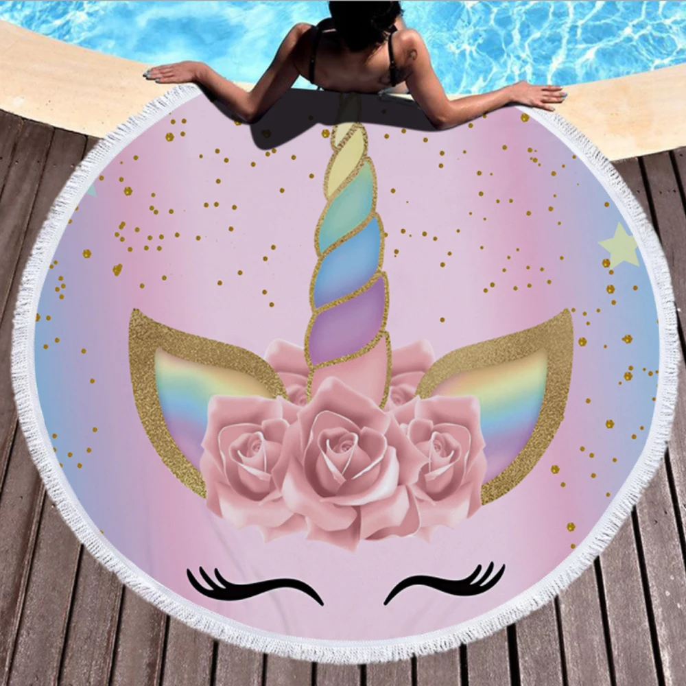 Микрофибра круглое ткань для ванной круглые пляжные полотенца Большой Йога