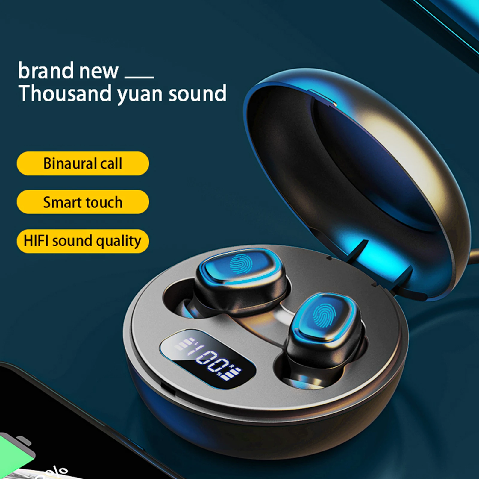 Беспроводные наушники Tws 5 1 стереонаушники с басами гарнитура сенсорным