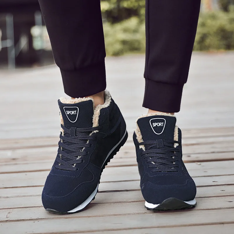 

Men boots Men's Winter Shoes Fashion Snow Boots Shoes Plus Size Winter Sneakers Ankle Men Shoes Winter Boots Black Blue 69k