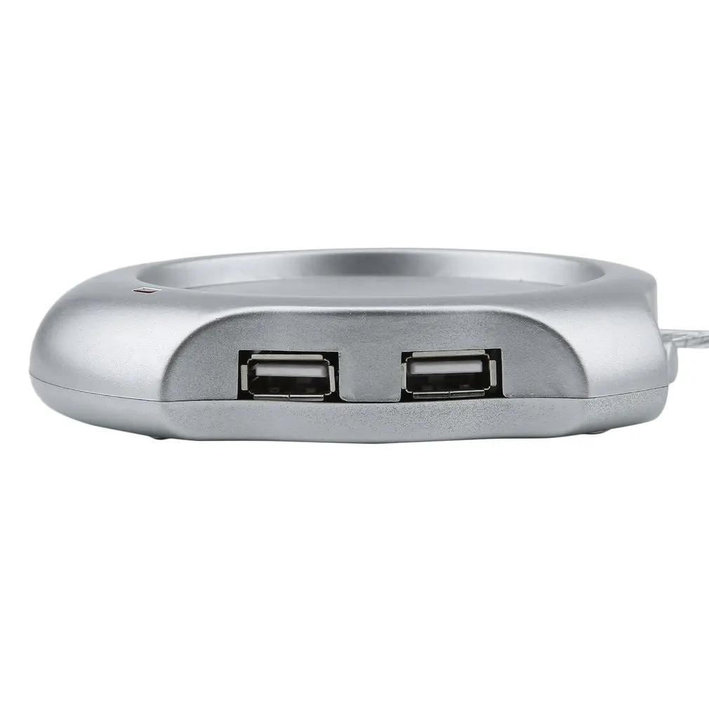 Серебряная чаша для напитков с 4 портами usb-хаб чая кофе кружка подогреватель 50 °C