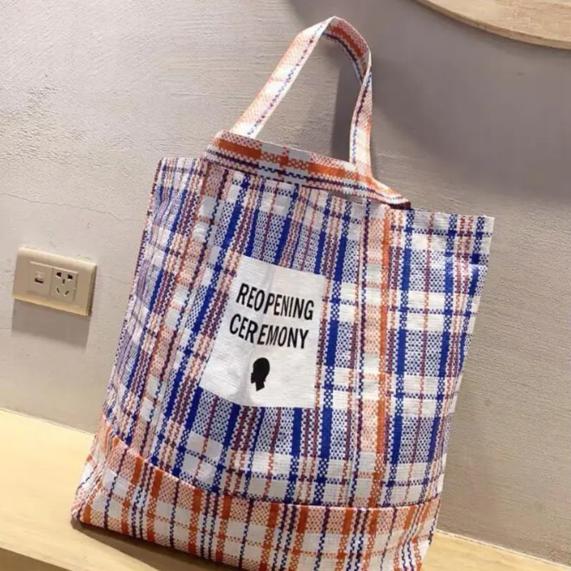 

Plaid Handbags For Women 2021 Fashion High Quality Korean Snakeskin Hand Bag Large Purses Designer Shoulder Bags Woven Tote Bag