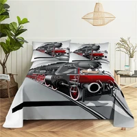 train 0 91 21 51 82 0m digital printing polyester bed flat sheet with pillowcase print bedding set