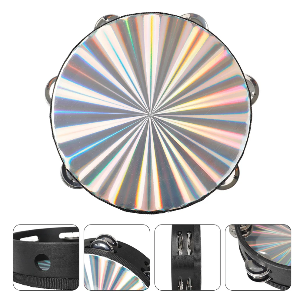 

Tambourine Drum with Double Row Bells Radiant Hand Drum Percussion