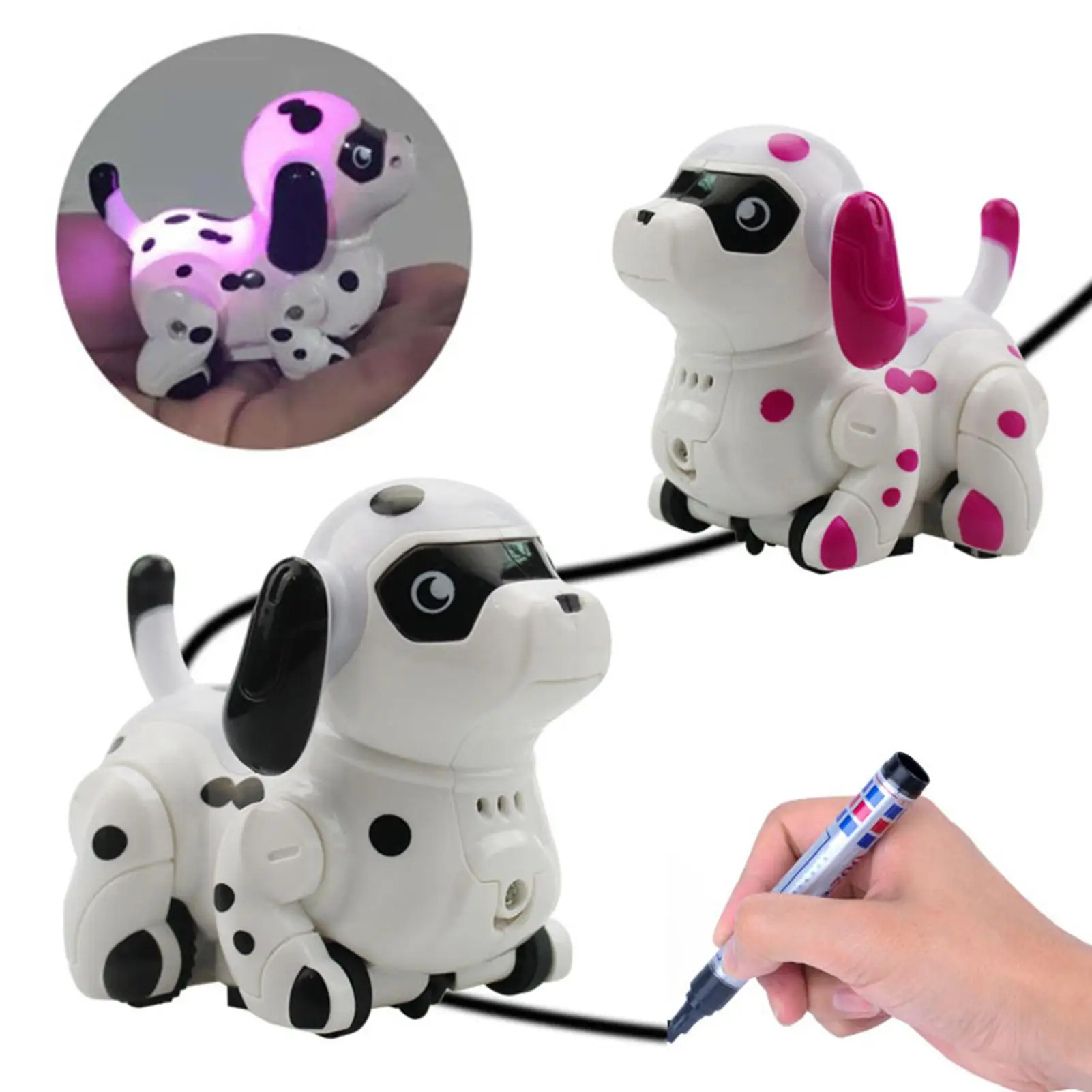 

Electric Marking Sensor Color-changing Light Following Line Toy Dog Holiday Gift