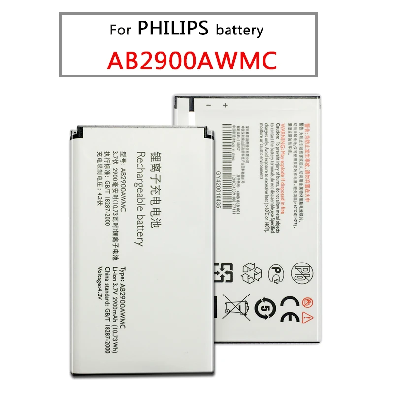 AB2900AWMC для PHILIPS Xenium X5500 X1560 CTX5500 CTX1560 батарея смартфона 2900 мАч CTX5500|Аккумуляторы