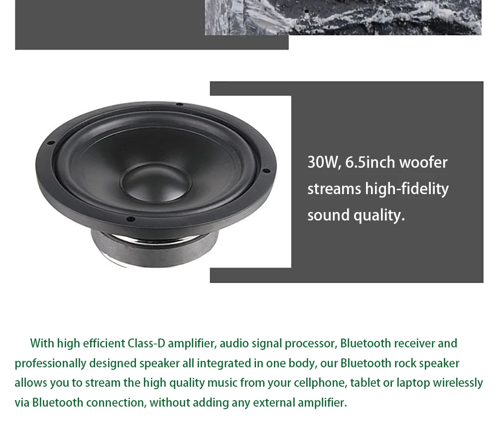 Ben& Fellows водонепроницаемый 2x30 Вт 8 Ом беспроводной Bluetooth камень для сада динамик в паре один Активный Пассивный для наружного