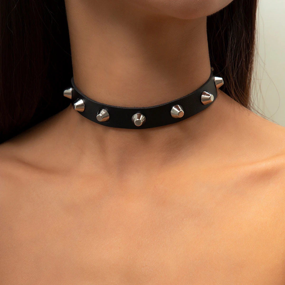 

IngeSight.Z Goth Gothic Black PU Leather Choker Necklace for Women Punk Adjustable Clavicle Collar Necklaces Female Neck Jewelry