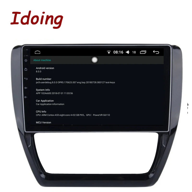 Автомобильный мультимедийный плеер Idoing 10 2 дюйма 8 ядер Android 0 радио для VW Jetta 2017 4 гб