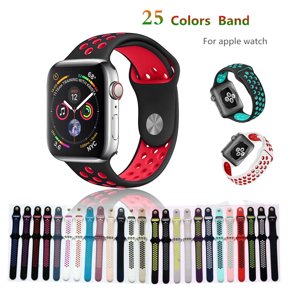 Топ новый ремешок для спортивных часов apple watch band 42 мм/38 мм iwatch 44 мм/40 correa